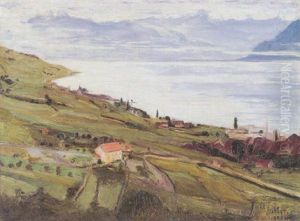 Vue Du Lac Leman by Ernest Bieler