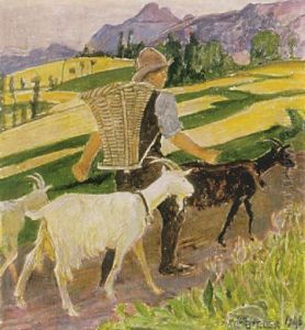 Hirten Und Ziegen by Ernest Bieler