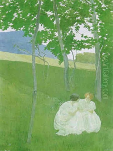 Stehende Junge Frau Mit Blumenstrauss - view 1