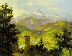 Stille Andacht - Blick Auf Berchtesgaden by Eduard Karl Biermann