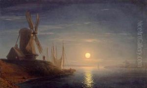Moonlight Over The Dnepr by Ivan Konstantinovich Aivazovsky