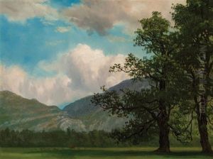 Landscape With Mountain And Trees by Albert Bierstadt