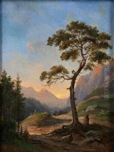 Mountain Path With Figures by Albert Bierstadt