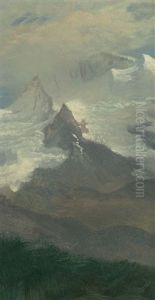Cloud Study With Mountain Peaks by Albert Bierstadt