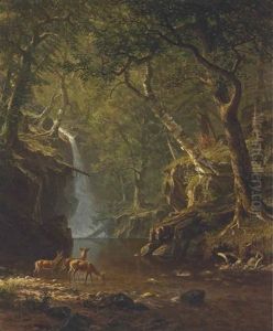 Cascading Falls by Albert Bierstadt
