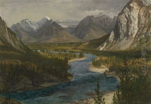 Bow River Falls, Canadian Rockies (bow River Valley, Canadian Rockies) by Albert Bierstadt