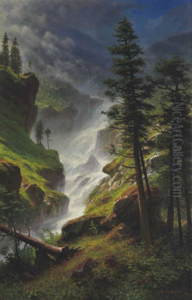 Rocky Mountain Waterfall - view 1