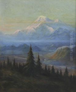 Puyallup River Valley And Mount Rainier by Albert Bierstadt
