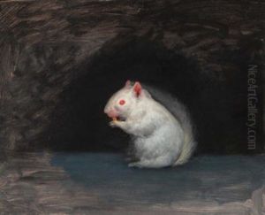 An Albino Squirrel by Albert Bierstadt