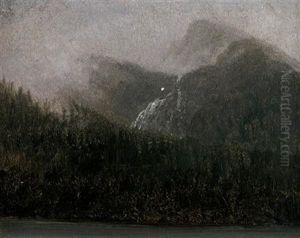 Mountain Tops And Firs by Albert Bierstadt