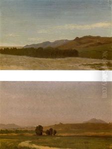 The Plains Near Fort Laramie (+ Nebraska, On The Plains; Pair) by Albert Bierstadt