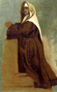 Costume Study Of A Seated Woman (+ Italian Costume Sketch Of A Kneeling Nun; 2 Works)