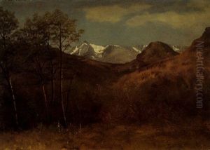 Grassy Hills With Snow Capped Mountains Beyond by Albert Bierstadt