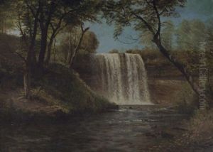 Waterfall, Ninnehaha Falls, Minnesota by Albert Bierstadt