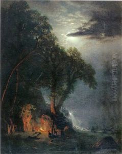 Halt At The Campsite, Yosemite by Albert Bierstadt