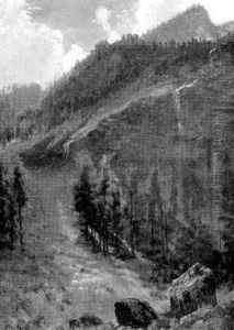 Yosemite Landscape With Waterfall by Albert Bierstadt