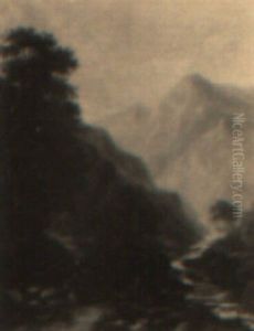 Figures By A Mountain Stream by Albert Bierstadt