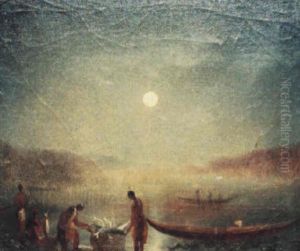 Indians Spearing Salmon, Washington State