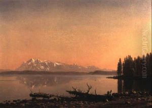 Reflections In A Western Lake by Albert Bierstadt