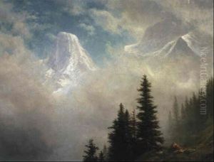 High In The Mountains by Albert Bierstadt