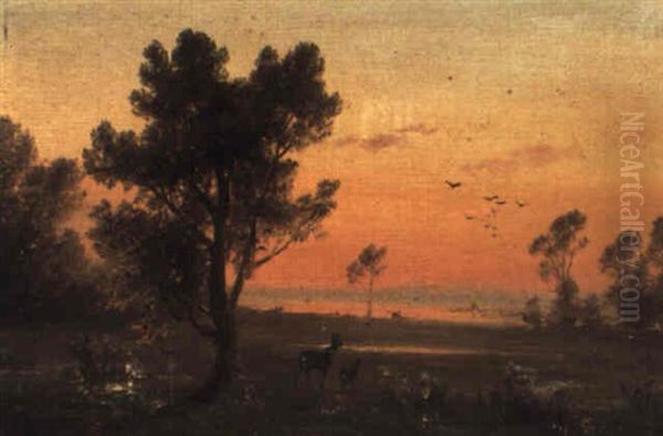 Two Deer In A Landscape - view 1