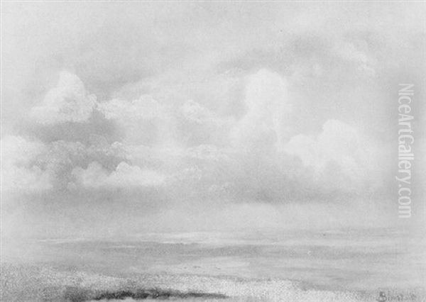 Cumulous Clouds Over The Ocean - view 1