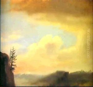 Mountain Landscape With A Pine Tree by Albert Bierstadt
