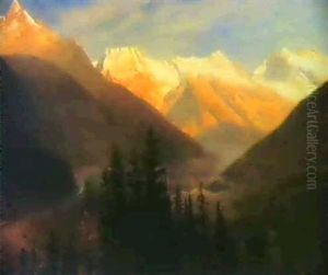 Sunrise From Glacier Station by Albert Bierstadt