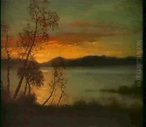 Sunset On The Lake by Albert Bierstadt