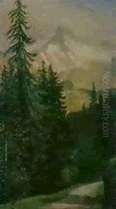 Landscape With Snow-capped Mountains by Albert Bierstadt