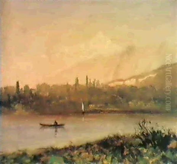 Canoe On A Lake - view 1
