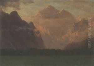 Mountain Sunset by Albert Bierstadt