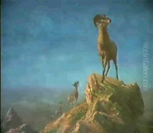 Rocky Mountain Big Horns by Albert Bierstadt