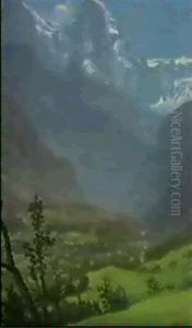 Twin Peaks, Rockies by Albert Bierstadt