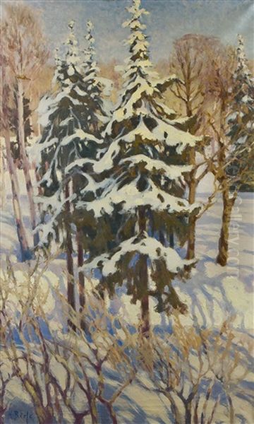 Birches In A Winter Landscape - view 1