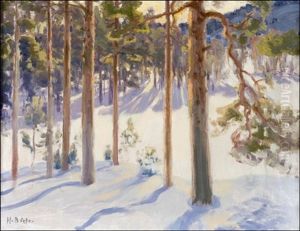 Talvimaisema by Helmi Ahlman Biese