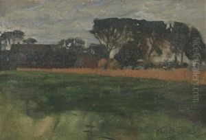 Weite Felder Vor Bauerngehoft by Karl Biese