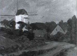 Landschaft Mit Windmuhle by Karl Biese