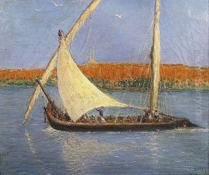 Felouque Sur Le Nil by Marie Gabriel Biessy