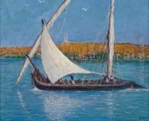 Felouque Sur Le Nil by Marie Gabriel Biessy