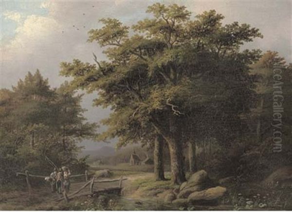 A Bridge In A Wooded Landscape - view 1