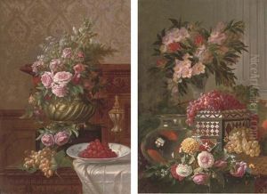 Goldfish In A Bowl On A Table (+ An Ornamental Ewer On A Table; 2 Works) by Marie De Bievre