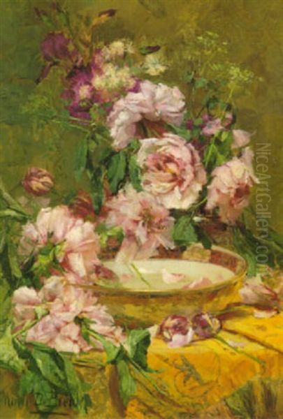 Still Life With Pink Peonies And Iris - view 1