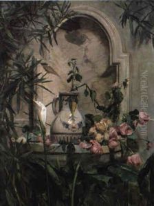 Rosen Am Brunnen by Marie De Bievre