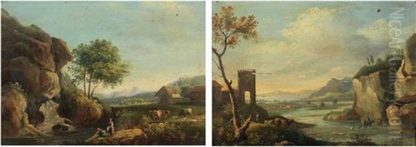 Paesaggio Con Armenti (+ Paesaggio Fluviale; 2 Works) - view 1