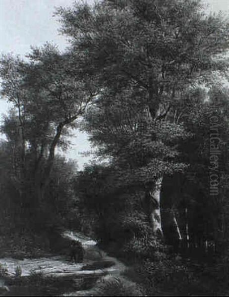 Zwei Kinder Auf Dem Waldweg - view 1