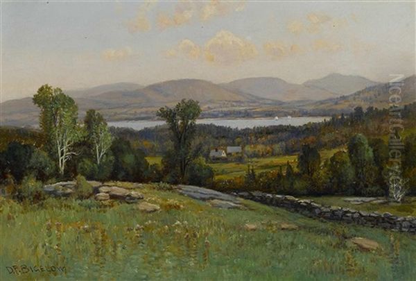 A Wooded Farmland Landscape With Boats On A Distant Waterway - view 1