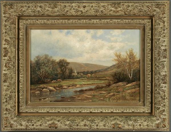 Expansive Landscape With Cows Grazing And Distant Village - view 1
