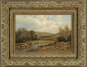 Expansive Landscape With Cows Grazing And Distant Village by Daniel Folger Bigelow