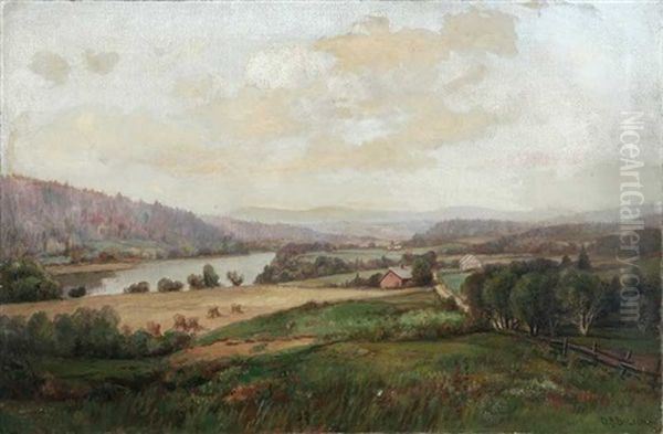 Farm In River Landscape - view 1